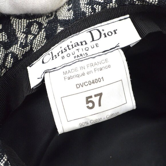 Christian Dior Black Gray Trotter Hat DVC04001 #57 Small Good - Picture 6 of 11